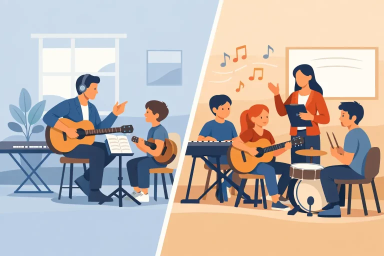 Einzelunterricht oder Gruppenunterricht in Musik?